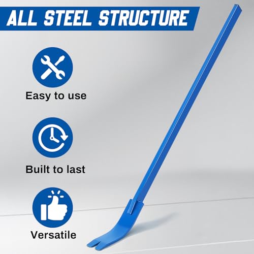 Lasnten Crow Bar Flat Heavy Duty Nail Puller All-steel Pry Bar for Home Improvement Woodworking Home Renovations DIY(56 Inches) - size: 56 Inches