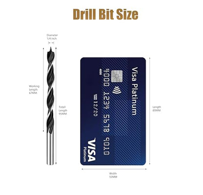 1/4 Brad Point Drill Bit Set for Wood - size: 1/4in (10pcs)
