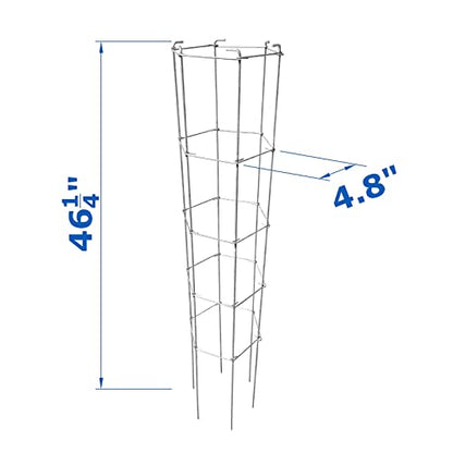 46 Inch Height 5PCS Galvanized Hexagon Folding Tomato Cage,Climbing Plant Support Tower Vegetable Stake Trellis - size: 46in Hex-Galvanized-5Pack