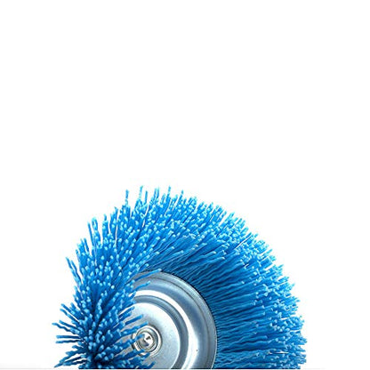 3inch（75mm）Nylon Abrasive Cup Brush with 1/4" Shank Blue Grit 240 - color: Blue