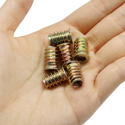 Piutouyar 20 Pcs M6x17mm Threaded Inserts Nuts for Wood - size: M6x17mm