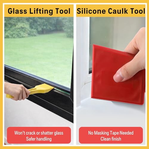 Feekoon Plate Glass Lifting Tool and Silicone Caulk Finishing Set