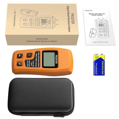 Proster Wood Moisture Meter 4 Modes 0-99.9% for Wood/Paper/Firewood