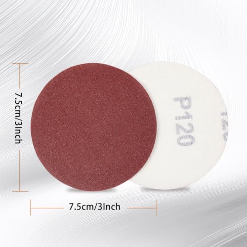 SPEEDWOX 100PCS 3" 120 Grit Sanding Discs, Hook and Loop No Hole Sandpaper - style: 120-Grit