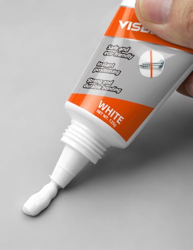 Visbella Nail Free Glue, Heavy-Duty Mounting Adhesive, No Nails Strong Bond Glue for Wood, Ceramic, Metal & More, White Instant Grab Adhesive 4.4oz.