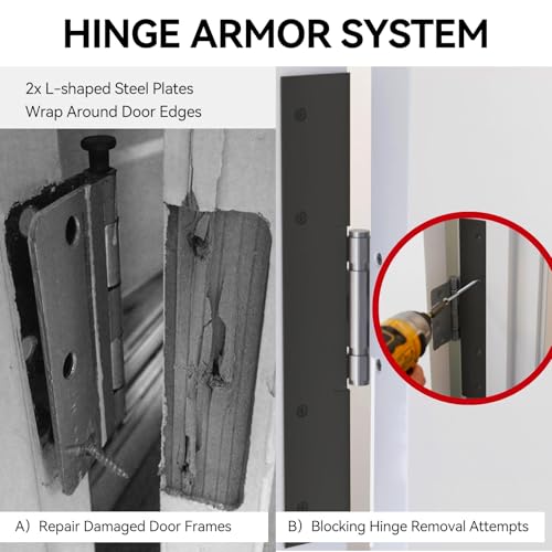 Door Frame Reinforcement Kit, Anti Kick Strike in Door Security, Black - size: 5 PCS Black