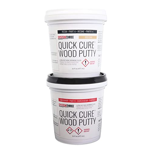 System Three Quick Cure Putty, Red Oak, Quart Kit - color: Red Oak, size: 1 Quart