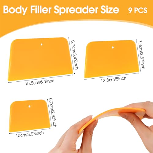 15 Pack Body Filler Spreader, Reusable Plastic Spreader for Applying Putty