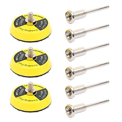 2 Inch Hook and Loop Sanding Pad with 1/8" Mandrel for Drill Rotary Tool
