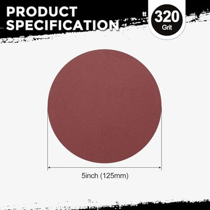 10Pcs Sanding Discs 5Inch 320Grit Hook and Loop Sandpapers Red - size: 5 Inch(320 Grit)