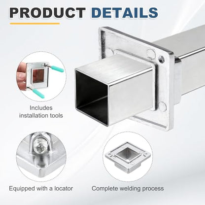 uxcell 3Pcs Square Post Base for 1.2x1.2 Posts Fittings, 1.9mmT Stainless Steel Flange Bases Deck Post Brackets Heavy Duty for Deck Fence Railing Handrail Mounting - size: 1.2" x 1.2"