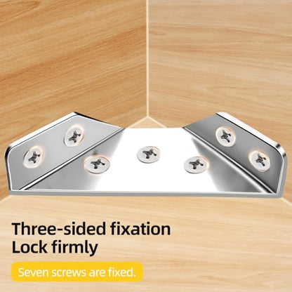 Stainless Steel Angle Brackets Heavy Duty – L Shaped Corner Brace for Wood Shelves,Furniture,Cabinet,Wall Mount Support,Rust-Resistant Metal Shelf Bracket 24Pack