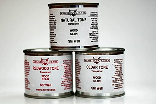Armstrong Clark Deck & Wood Stain Samples (Transparent: Natural Tone, Cedar Tone, Redwood Tone)