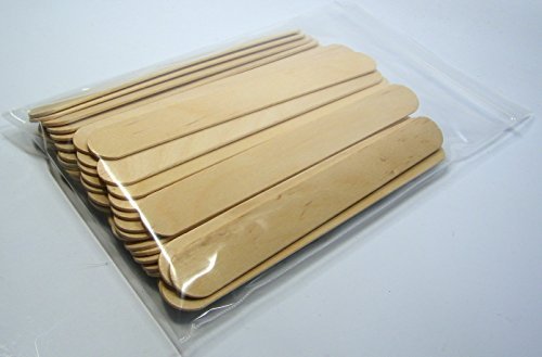 50 Pack Wood Mixing Sticks: 6" Inch Smooth Sanded Birch for Paint, Epoxy, Resin, or Wax - Wood Paint Mixing Sticks - 50 Count - Automotive, Crafts, Airbrush, Art