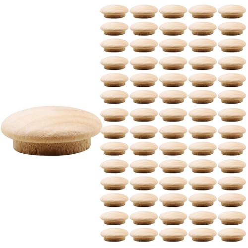 Wood Plugs, Maple Button Top Screw Covers, 100 Pack, 1/2 Inch - size: 1/2 Inch