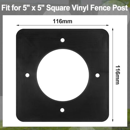 Chunful 20 Pcs Rail Ties Replacement for Vinyl Fence Post, Black - color: Black