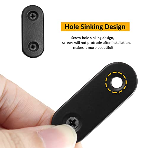 24 Sets 1.5 Inch Stainless Steel Flat Plate Straight Bracket - size: 1.5"- 40mm -Black