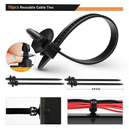 GOOACC 380Pcs Car Automotive Plastic, Metal, Nylon Push Pin Rivet with Fastener Remover Trim Clip Panel Body Interior Assortment Retainer Assortment Clips, (GRC-97),Black - size: 380Pcs Clips + Remover