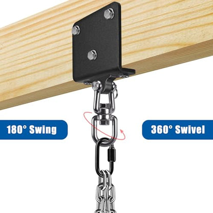 Dolibest Heavy Punching Bag Hanger, 360° Rotation I-Beam Mount for Boxing Muay Thai, Wood Beam Hook for Weight Strength Training Systems, Aerial Yoga & Hammock, Resistance Band (1000 LB Capacity) - color: Black beam hanger- 360°+ 180° rotation