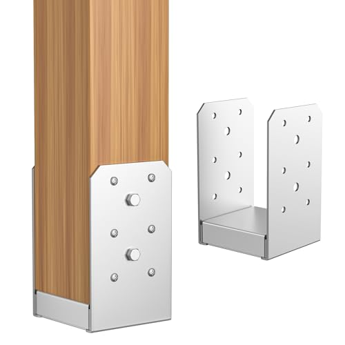 4x4 Post Base 2 Pcs Adjustable Stainless Steel Post Anchor Bracket - size: 4x4