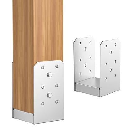 4x4 Post Base 2 Pcs Adjustable Stainless Steel Post Anchor Bracket - size: 4x4