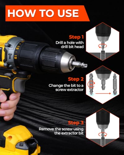 24 Piece Left Hand Drill Bits Set and Easy Out Screw Extractor Set