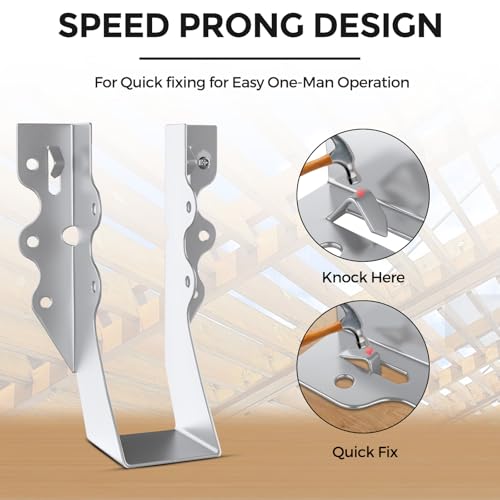 25 Pcs 2x6 Joist Hangers,18 Gauge Metal Face Mount Joist Hangers, Lu26 Joist Hanger Galvanized, Hurricane Ties for Rafter, Rafter Brackets 2x6 for Deck,Floor,Roof Overhang and Ceiling Joist - size: 25 Pcs 2x6 Joist Hanger, style: Silver