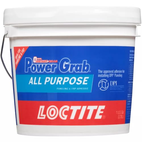 Loctite Power Grab Express All Purpose Construction Adhesive, White, 1 gallon Tub, 4 Pack - size: 4 Pack, style: 1 Gallon
