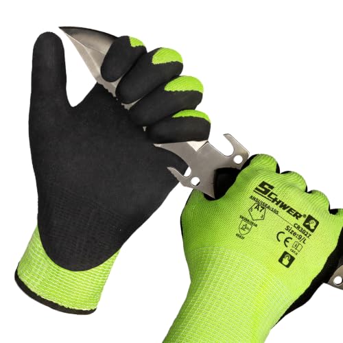Schwer 2 Pairs A7 Cut Resistant Work Gloves, Touchscreen, CR3027, XL - color: Yellow, size: X-Large