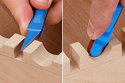 5 Piece Sanding Detailer Set with 2 Extra Replacement Belts Per Stick, 5 Grits 120, 240, 320, 400 & 600 Grit Made in The USA for Sanding Wood, Metal & Plastics, Long Life Sanding Belts