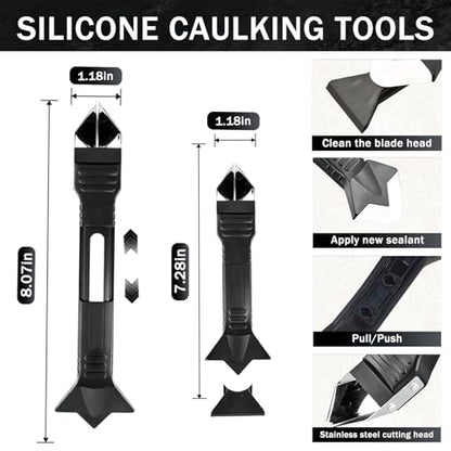 Caulk Remover Tool set 3 in 1，Silicone Caulking Sealant Smoothing