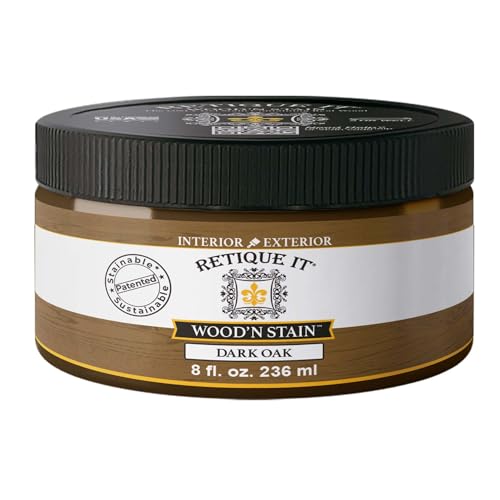 Retique It Wood'n Stain - Liquid Wood Gel Stain Interior/Exterior (08 oz (Half-Pint), 35 Dark Oak) - color: 35 Dark Oak, size: 8 Fl Oz