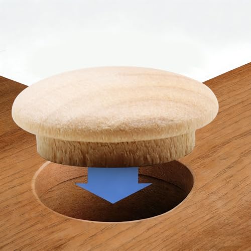 Wood Plugs, Maple Button Top Screw Covers, 100 Pack, 1/2 Inch - size: 1/2 Inch