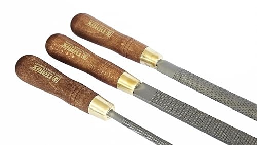 Narex 854252 3 Piece Set Fine Cut Round Rattail, Half Round and Rectangular 200 mm Cabinetmaker Wood Rasp
