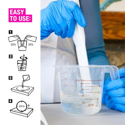 ArtResin - Epoxy Resin - Clear - Non-Toxic - Starter Combo Pack - 32oz (16 oz Resin + 16 oz Hardener) (946ml)