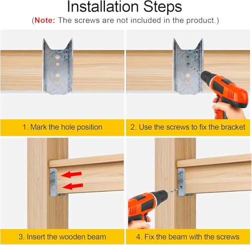 LukLoy 60 Pack 2x4 Brackets for Wood Rail, Fence Brackets Repair Kit Galvanized, Deck Railing Bracket Connectors for 2"×4"(Actually 1.5"x3.5") Wood Post, Includes 420PCS 304 Stainless Steel Screws - style: Galvanized-60
