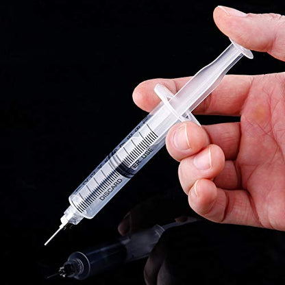 TecUnite 10 ml 20 Pack Plastic Syringes Without Needle for Liquid and Craft - size: 10 ML