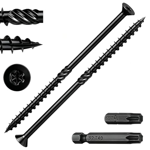 Wensilon 5/16 * 7" Black Deck Screws 23pcs 2lbs 8x175mm Lag Screws - color: Black, size: 5/16*7"