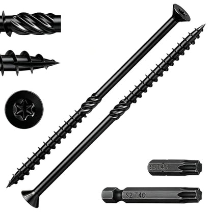 Wensilon 5/16 * 7" Black Deck Screws 23pcs 2lbs 8x175mm Lag Screws - color: Black, size: 5/16*7"