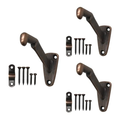 Handrail Bracket Heavy Duty Wall Mounted Antique Bronze V Style, 3 Pack | HOWTOOL - color: Antique Bronze