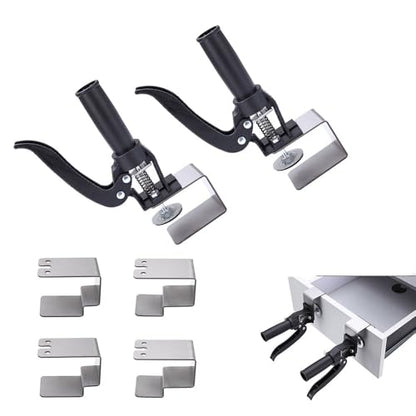 Drawer Front Installation Clamps Kit – Cabinet Mounting Tool with Replaceable Clips, Drawer Slide Jig, Stainless Steel Installation Jig, 6 pcs + 2 Handles