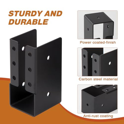 Gawicpy Concealed Joist Hangers, (10-30PCS), 2"x6", 4"x6", 4"x8" with Screws, Outdoor Trim Concealed Flanges, for Beam,Swing, Handrail,Fence (4, 4"x8") - size: 4"x8"
