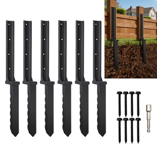 6 Pack Fence Post Repair Kit for 4x4 Wood Posts - size: 6 Pcs