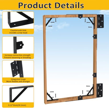 Anti Sag Fence Gate Kit Heavy Duty Gate Corner Brace Bracket (2 Set) - style: 2 Set