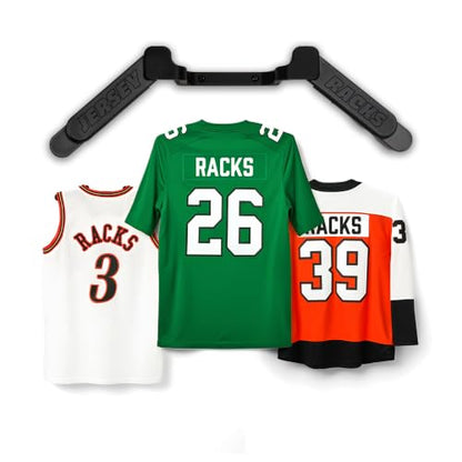 Wall Mount Display | Damage-Free Hanger for Sports Jerseys - color: Black