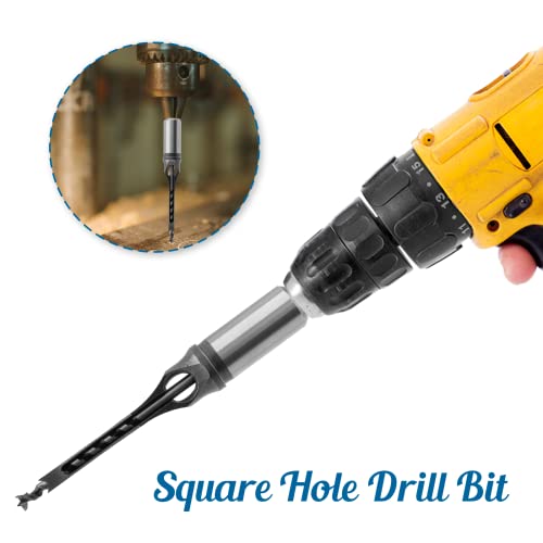 1/4" Square Hole Drill Bit Mortising Chisel Woodworking Tool
