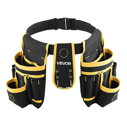 VEVOR Tool Belt, Magnetic Tool Pouch for Men, 28 Pockets Heavy Duty Adjustable Utility Belt Detachable Work Bag for Electrician, Carpenter, Construction, Work Apron Organizer, Waist Adjust 31 to 48in - size: 28 Pockets
