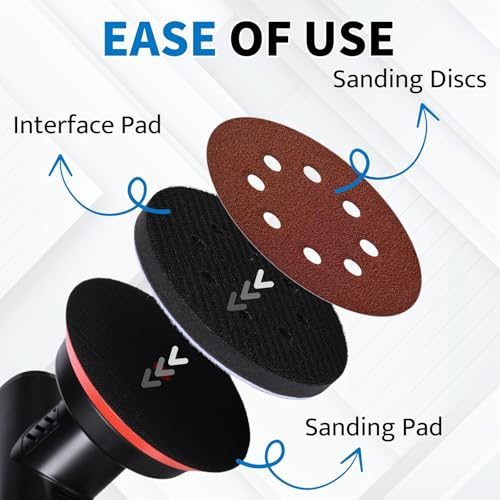 5 Inch 8 Holes Foam Sanding Pads 2Pcs Interface Pad - size: 125mm