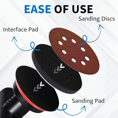 5 Inch 8 Holes Foam Sanding Pads 2Pcs Interface Pad - size: 125mm