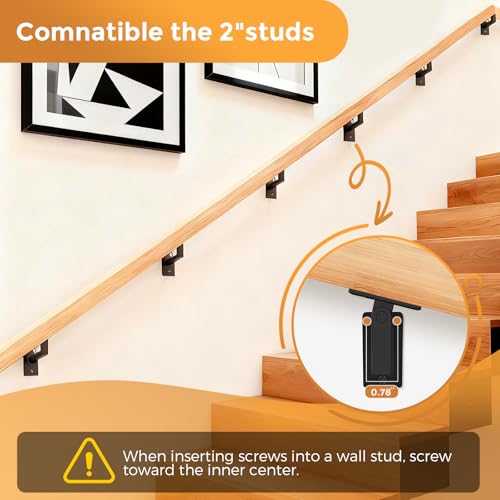 4 Pack 270°Adjustable Handrail Bracket for Stairs, Black